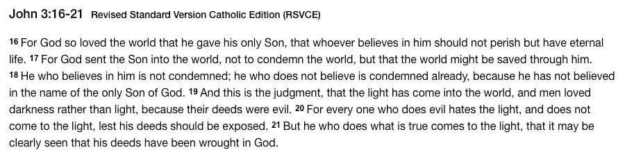 Gospel - John 3 16-21